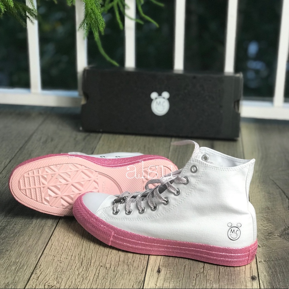 Conv&Miley Cyrus Ctas HI White/Pink Glitter W - Picture 6 of 8